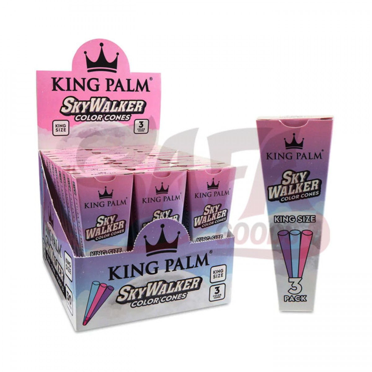 King Palm Skywalker Color Cones [King Size] - 30CT / 3PK